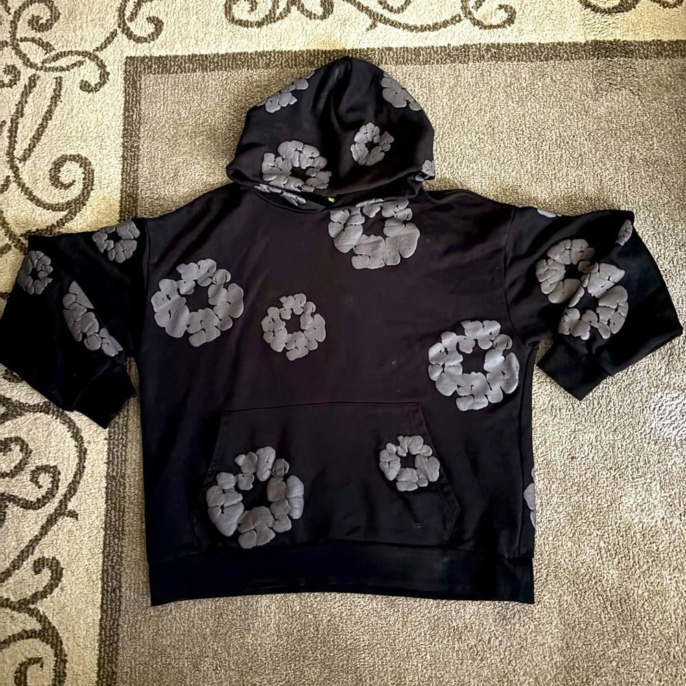 Black Floral Hoodie